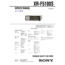 Sony XR-F5100S Service Manual