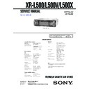 Sony XR-L500, XR-L500V, XR-L500X Service Manual