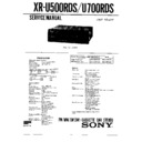 Sony XR-U500RDS, XR-U700RDS Service Manual