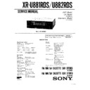 Sony XR-U881FP, XR-U881RDS, XR-U882FP, XR-U882RDS Service Manual