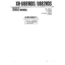 Sony XR-U881RDS, XR-U882RDS Service Manual