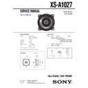 Sony XS-A1027 Service Manual
