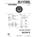 Sony XS-F1720SL Service Manual