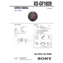 Sony XS-GF1020 Service Manual