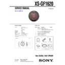 Sony XS-GF1620 Service Manual