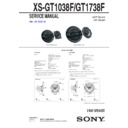 Sony XS-GT1038F Service Manual