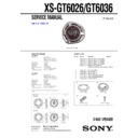 Sony XS-GT6026 Service Manual