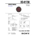Sony XS-K1730 Service Manual