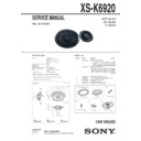Sony XS-K6920 Service Manual