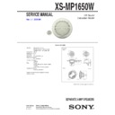 Sony XS-MP1650W Service Manual