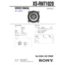Sony XS-RNT1020 Service Manual