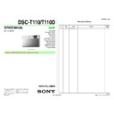Sony DSC-T110, DSC-T110D Service Manual