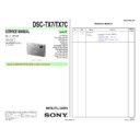 Sony DSC-TX7, DSC-TX7C Service Manual