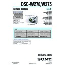 Sony DSC-W270, DSC-W275 (serv.man3) Service Manual