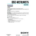 Sony DSC-W270, DSC-W275 (serv.man4) Service Manual