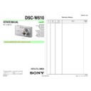 Sony DSC-W610 Service Manual