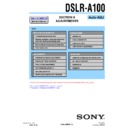 Sony DSLR-A100, DSLR-A100H, DSLR-A100K, DSLR-A100W (serv.man3) Service Manual