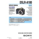 Sony DSLR-A100, DSLR-A100H, DSLR-A100K, DSLR-A100W Service Manual