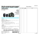 Sony DSLR-A230Y, DSLR-A330Y, DSLR-A380Y Service Manual