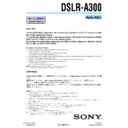 Sony DSLR-A300, DSLR-A300K, DSLR-A300X Service Manual