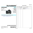 Sony DSLR-A500, DSLR-A550 Service Manual