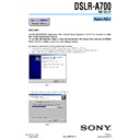 Sony DSLR-A700, DSLR-A700H, DSLR-A700K Service Manual