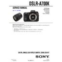Sony DSLR-A700K Service Manual