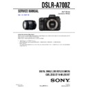 Sony DSLR-A700Z Service Manual