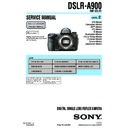 Sony DSLR-A900 Service Manual