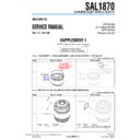 Sony SAL1870 Service Manual