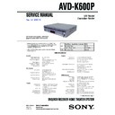 Sony AVD-K600P Service Manual