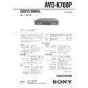 Sony AVD-K700P, HT-V700DP Service Manual