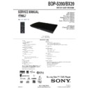 Sony BDP-BX39, BDP-S390 Service Manual