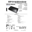 Sony BDP-BX510, BDP-S4100, BDP-S5100 Service Manual