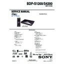 Sony BDP-S1200, BDP-S4200 Service Manual
