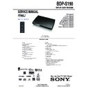 Sony BDP-S190 Service Manual