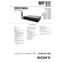 Sony BDP-S1E Service Manual
