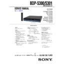 Sony BDP-S300, BDP-S301 (serv.man2) Service Manual