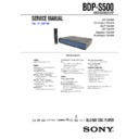 Sony BDP-S500 Service Manual