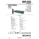 Sony BDP-S550 Service Manual