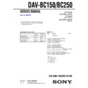 Sony DAV-BC150, DAV-BC250 Service Manual