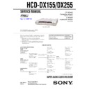 Sony DAV-DX155, DAV-DX255, HCD-DX155, HCD-DX255 Service Manual