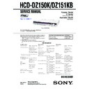 Sony DAV-DZ150K, DAV-DZ151KB, HCD-DZ150K, HCD-DZ151KB Service Manual