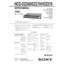 Sony DAV-DZ260, DAV-DZ270, HCD-DZ260, HCD-DZ270, HCD-HDZ278 Service Manual