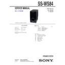Sony DAV-DZ30, SS-WS84 Service Manual