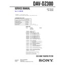 Sony DAV-DZ300 Service Manual