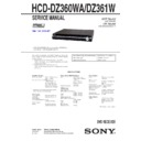 Sony DAV-DZ360WA, DAV-DZ361W, HCD-DZ360WA, HCD-DZ361W Service Manual