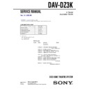 Sony DAV-DZ3K Service Manual
