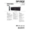 Sony DVP-CX875P Service Manual