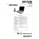 Sony DVP-FX700 Service Manual